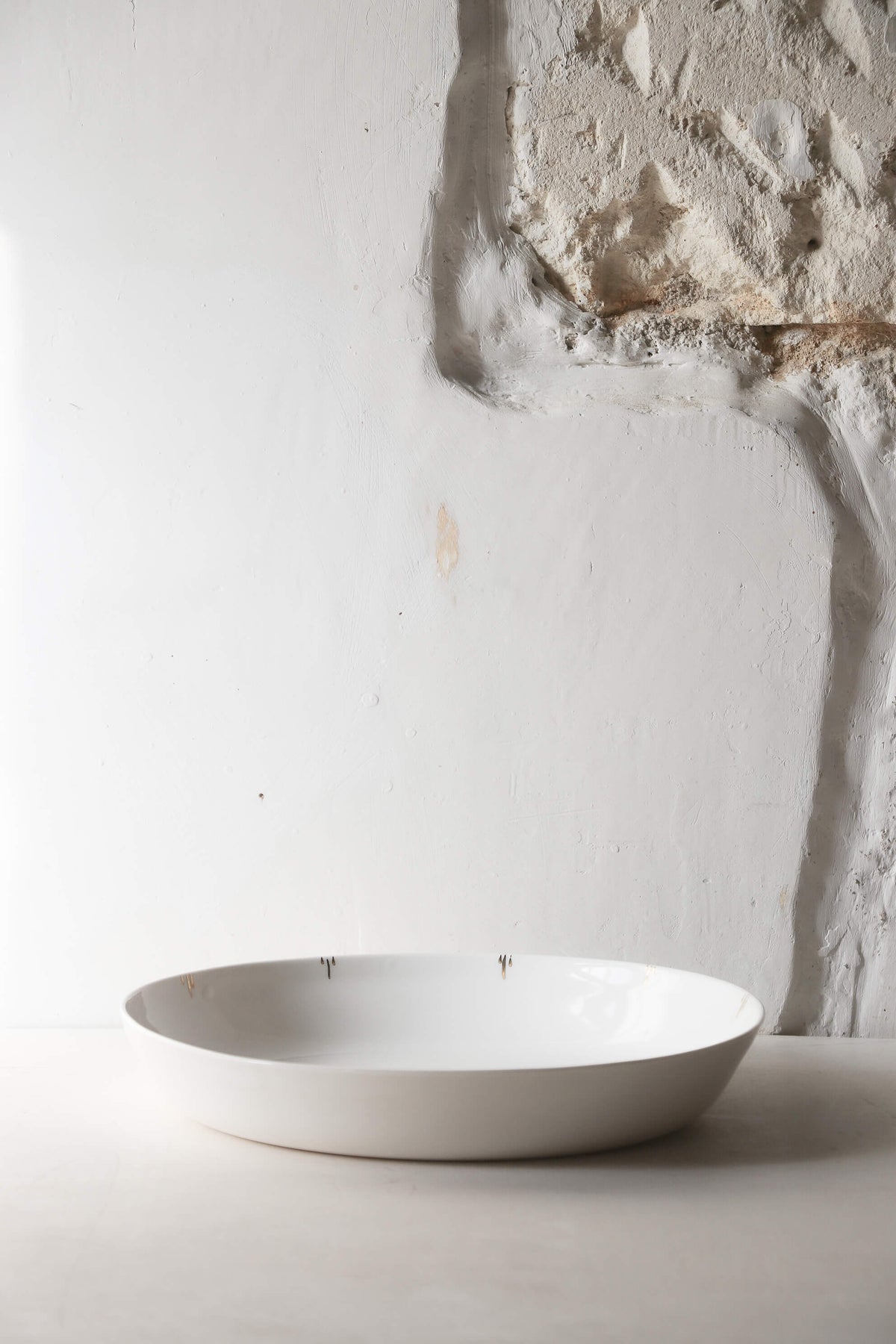 Plat creux en porcelaine Simple griffé Or